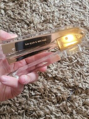 kate spade Rose Gold Metal Stapler with Clear Accents